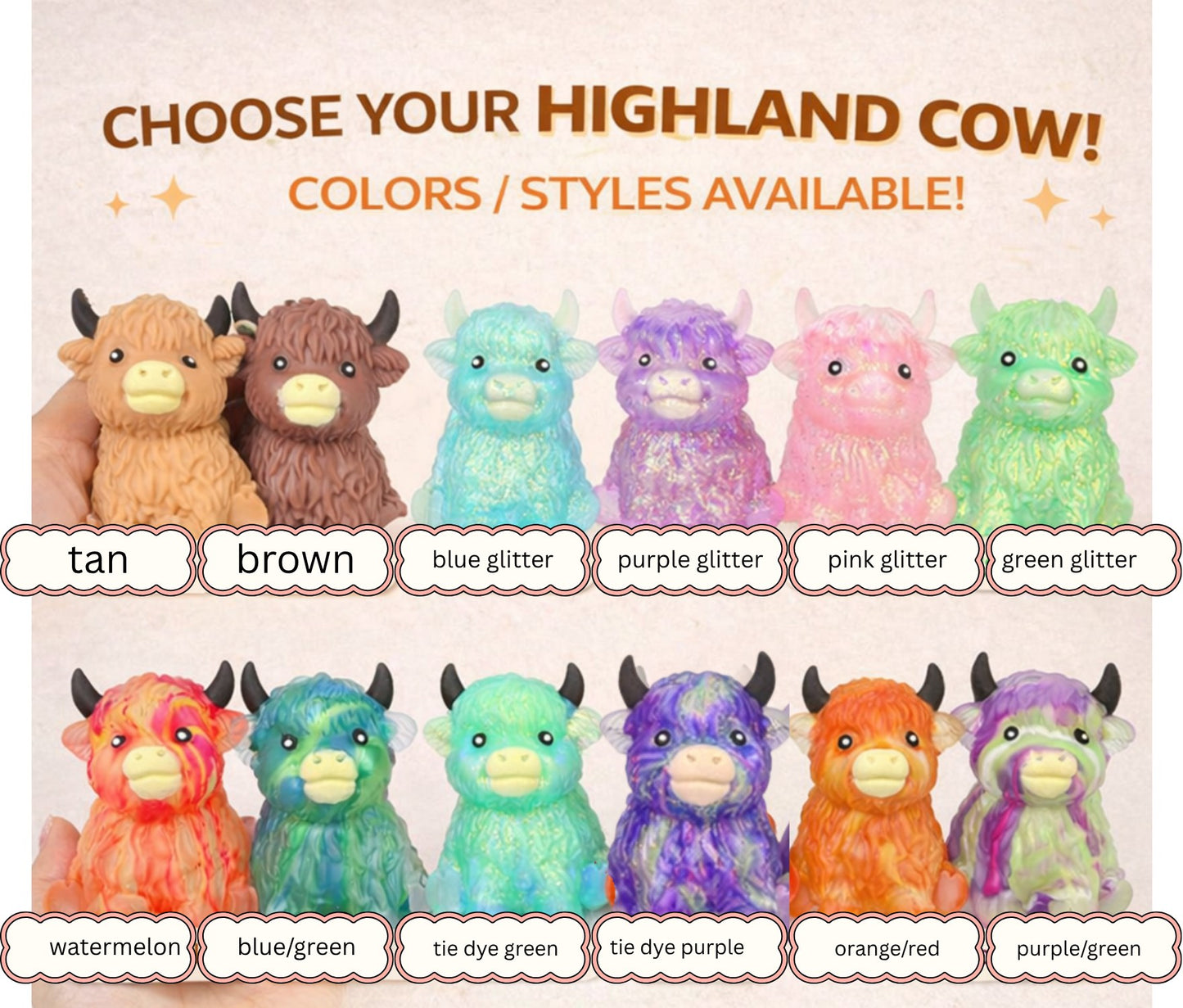 *Highland Cow Squishy (Mystery)*