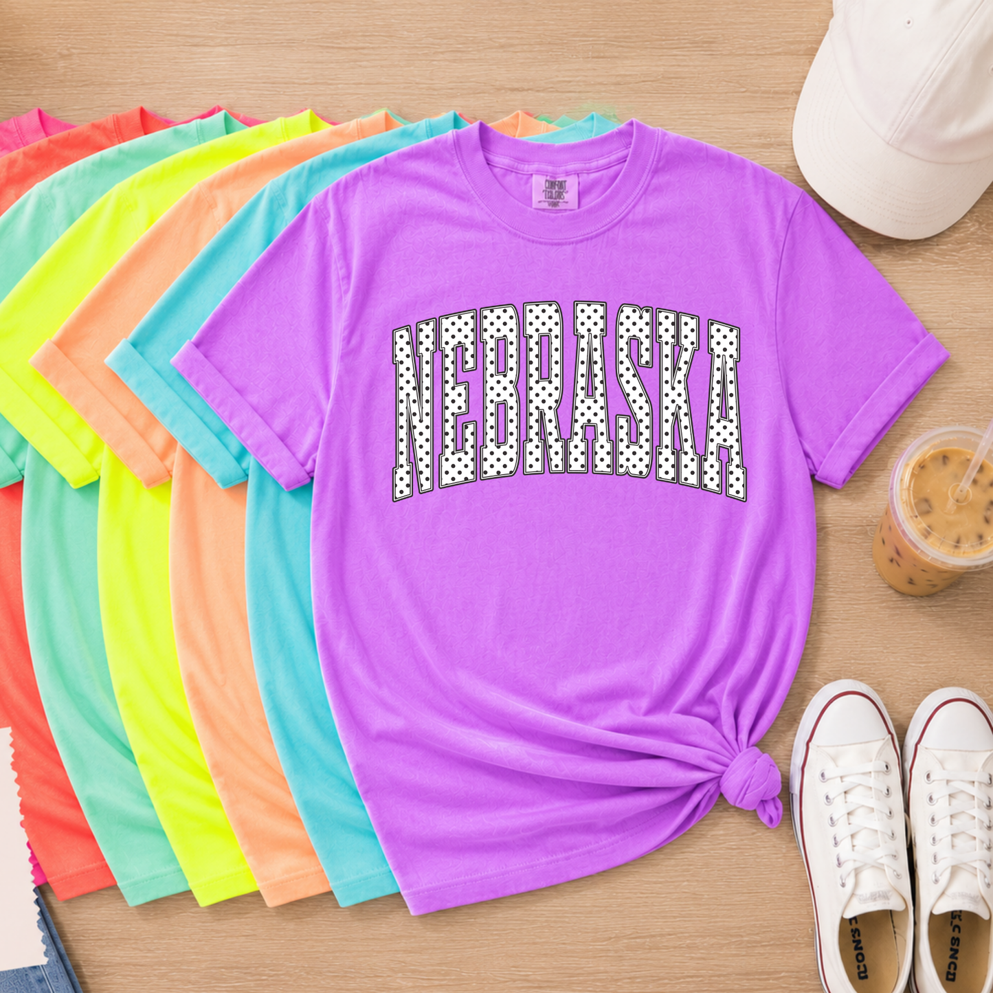 Nebraska Polk Dot (Neon)