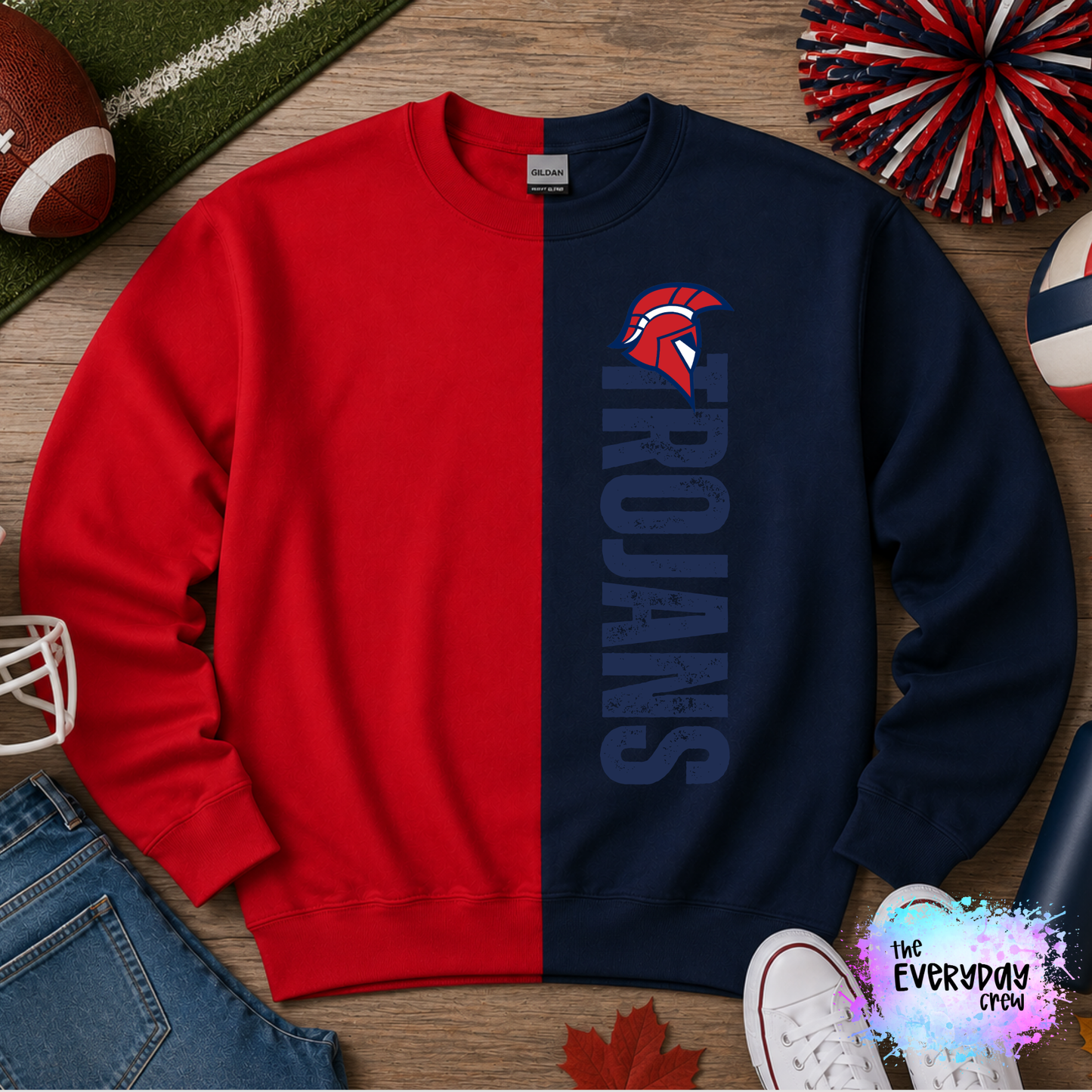 Split Crew: Trojans Vertical Distressed