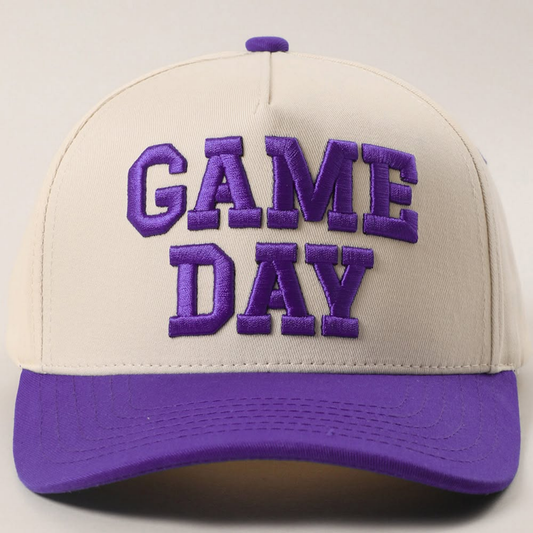 Embroidered Game Day Hat (Purple)