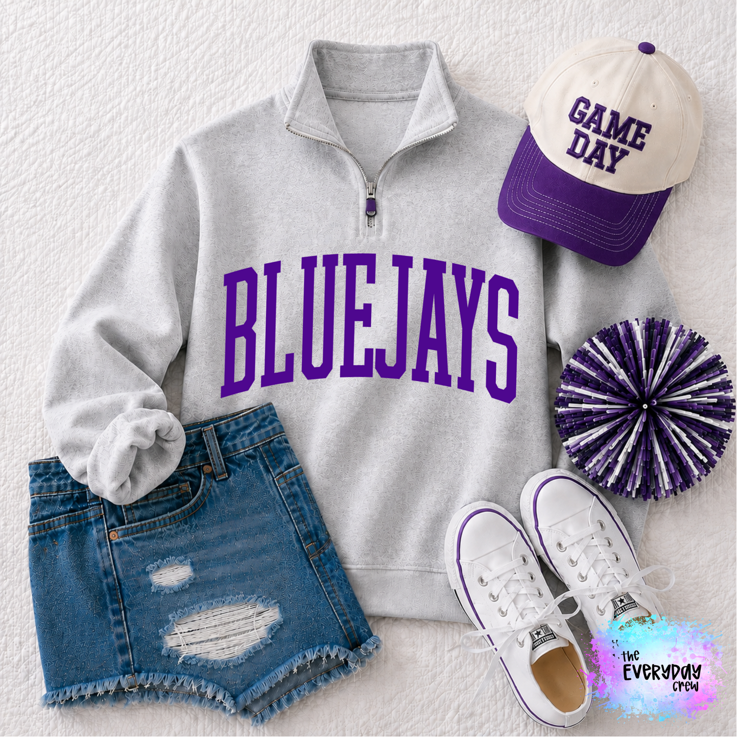 Elba: Varsity 1/4 Zip (Ash)