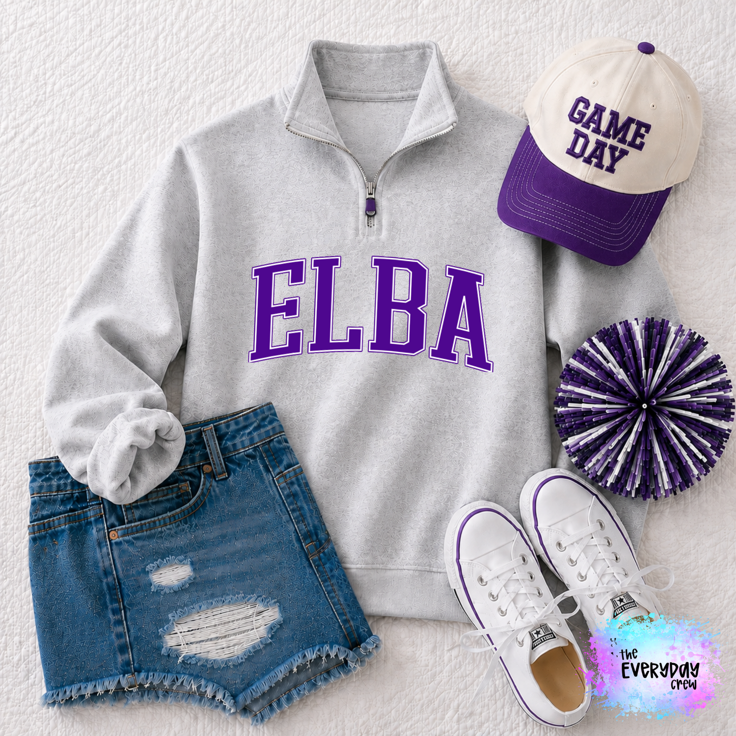 Elba: Varsity 1/4 Zip (Ash)