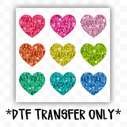 TRANSFER: Faux Glitter Hearts